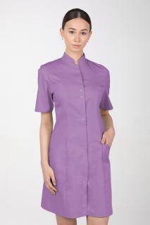 Dámske zdravotnícke šaty so stojačikom  M-141TK, fialová (Zdravotnícke oblečenie)