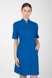 Dámske zdravotnícke šaty so stojačikom  M-141TK, modrá (Zdravotnícke oblečenie)