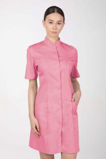 Dámske zdravotnícke šaty so stojačikom  M-141TK, ružová (Zdravotnícke oblečenie)
