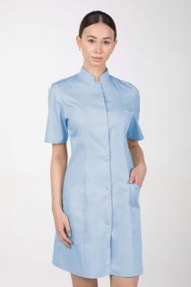 Dámske zdravotnícke šaty so stojačikom  M-141TK, svetlo modrá (Zdravotnícke oblečenie)