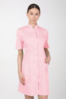Dámske zdravotnícke šaty so stojačikom  M-141TK, svetlo ružová (Zdravotnícke oblečenie)