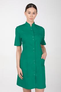Dámske zdravotnícke šaty so stojačikom  M-141TK, zelená (Zdravotnícke oblečenie)