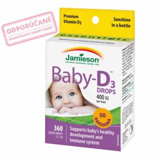 Jamieson Baby-D™ Vitamín D3 400 IU kvapky 11,7ml (Jamieson – kanadské prírodné vitamíny)