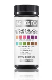 Ketónové&amp; Glukózové testovacie prúžky, 100ks (BeKeto)