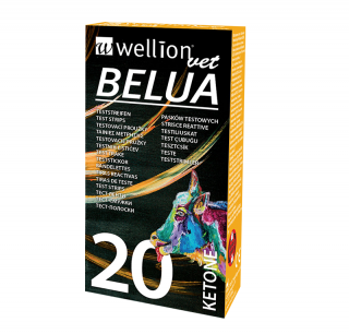 Ketónové testovacie prúžky  WellionVet BELUA, 20ks pre kravy (Ketónové testovacie prúžky pre glukomer WellionVet BELUA)