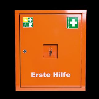 Lekárnička EUROSAFE - oceľová skrinka bez náplne, oranžová (Nástenné lekárničky)