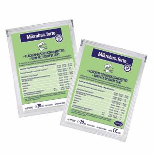 Mikrobac® forte, Dezinfekčný prípravok bez obsahu aldehydov, 250 x 20 ml  (Na šetrnú dezinfekciu plôch a povrchov)