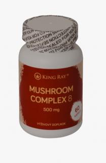 Mushroom Complex 8 (Ohňovec, Chaga) 500mg 60kps - komplex 8 húb (Podpora imunity, Anti-rakovinový účinok, podpora dlhovekosti)