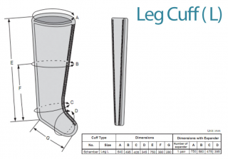 Návlek na nohu L - 6 komôr pre Lymfodrenážny prístroj DOCTOR LIFE MK400L (Lymfodrenážny prístroj)