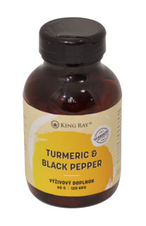 Organický kurkumín s čiernym korením (turmeric s piperínom) 120kpsx450mg (Vitamíny a doplnky výživy)