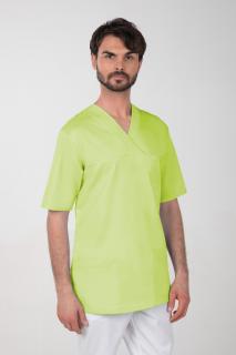 Pánska farebná zdravotnícka košeľa M-074C, limetková (Zdravotnícke oblečenie)