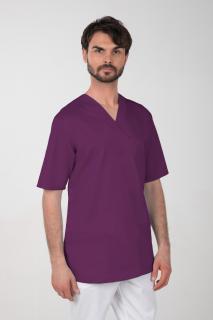 Pánska farebná zdravotnícka košeľa M-074C, slivková (Zdravotnícke oblečenie)