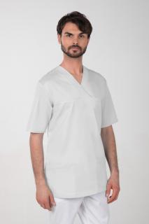 Pánska farebná zdravotnícka košeľa M-074C, svetlo sivá (Zdravotnícke oblečenie)