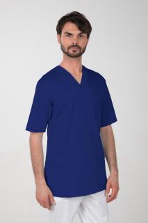 Pánska farebná zdravotnícka košeľa M-074C, tmavo modrá (Zdravotnícke oblečenie)