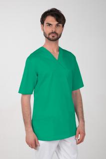 Pánska farebná zdravotnícka košeľa M-074C, zelená (Zdravotnícke oblečenie)