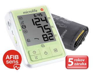 „Poznáte z TV reklamy“ - Microlife BP B6 Favourite Afib tlakomer na rameno zelený + adaptér (Tlakomery MICROLIFE)