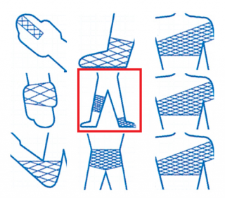 Pruban - Vysokoelastický sieťový obväz, 5 - koleno, chodidlo, členok (Elastický obväz)