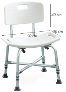 Stolička do sprchy s operadlom - zaťaženie 150 kg  (Sprchové potreby)