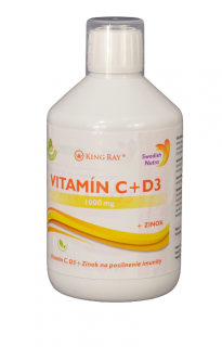 Swedish Nutra vitamín C + vitamín D3 + zinok na posiľnenie imunity 500 ml (Vitamíny a doplnky výživy)