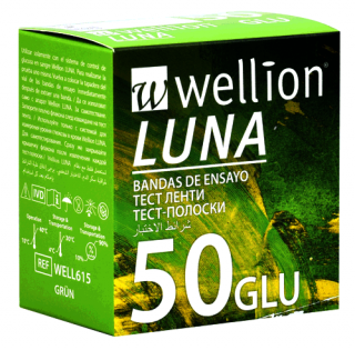Testovacie prúžky Wellion LUNA GLU, 50ks (Glukomery)