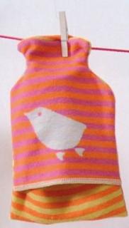 VÝPREDAJ ! Detský termofor s vtáčikom, oranžovo-fialový, David Fussenegger (Termofor)