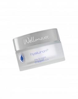 Wellmaxx Hyaluron5 day &amp; night cream rich pleťový krém 50ml (Wellmaxx Hyaluron5 nájdete 5-násobnú kyselinu hyaluronovú pre čo najlepšie anti-aging účinky!)