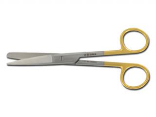 Zakrivené nožnice, tupo / tupé  - 14,5 cm - Gold Line  (Chirurgické nástroje)