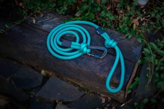 Vodítko Wild Rope malý: 200 cm, Farba: Modrý/Tyrkys, šírka: 10 mm