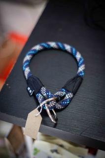 Wild Rope obojok Farba: Modrá/biela, sťahovák, Veľkosť: S 35 cm