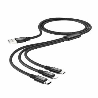 HOCO USB dátový kábel 3 v 1 Micro + Apple Lightning + Type C