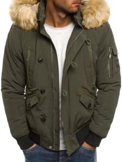 Zimná bunda s kapucňou zelená X-FEEL 88662 Veľkosť: L