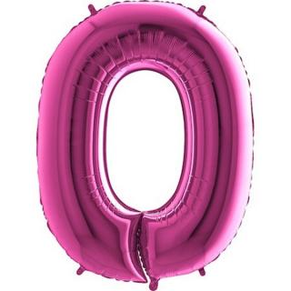 Balón fóliové číslo růžové 0 105 cm