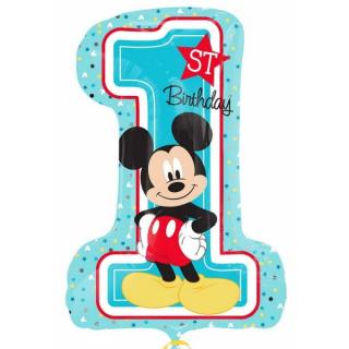 Balónek fóliový 1. narozeniny s Mickeym
