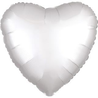 BALÓNEK fóliový Srdce bílé 43cm