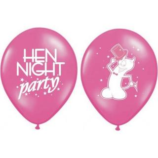 BALÓNEK s potiskem růžový Hen night Party 50ks