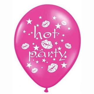 BALÓNEK s potiskem růžový Hot Party 50ks