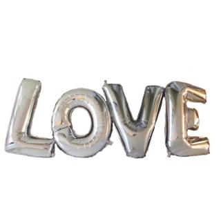 Balonkový nápis LOVE stříbrný