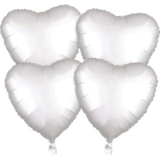 BALÓNKY fóliové Srdce bílé 4ks