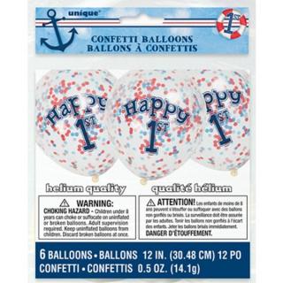 Balonky první rok s konfetami