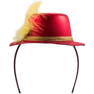 ČELENKA s kloboučkem metalická červená