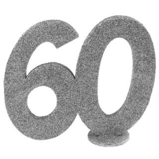 Dekorace na stůl "60" stříbrná