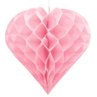 DEKORACE závěná Srdce sv.růžové 30cm