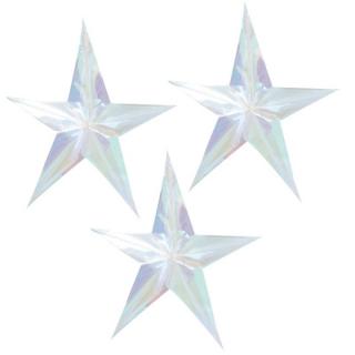 DEKORACE závěsná hvězdy holografické
