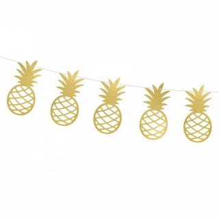 GIRLANDA Aloha Ananas zlatý 2m