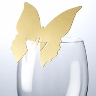 JMENOVKA na skleničku Motýl zlatá 10ks