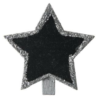 Kolíček dekorační hvezdička stříbrná 4ks