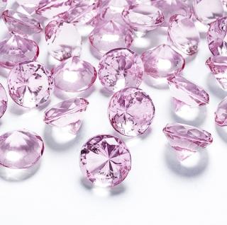 KONFETY diamantové 20mm světle růžové