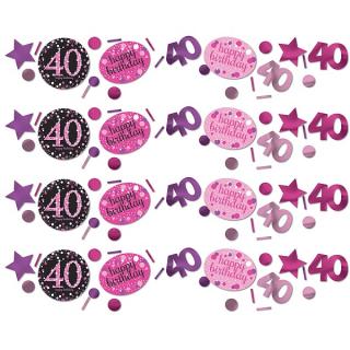 Konfety Sparkling růžové "40" 1ks