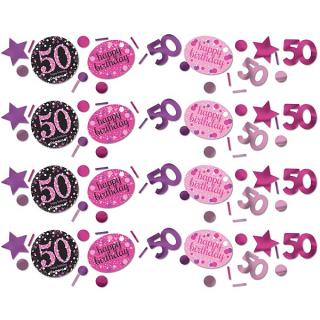 Konfety Sparkling růžové "50" 1ks