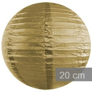Lampion kulatý 20cm zlatý
